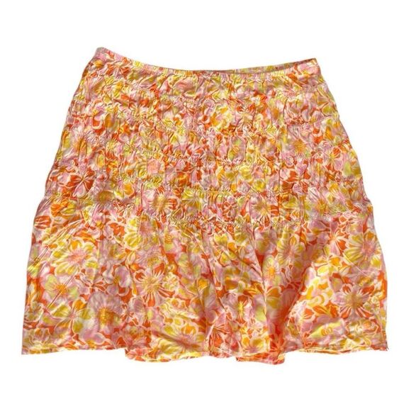 Rhythm Livin Evangeline Floral Mini Skirt Orange 10 - Picture 2 of 6